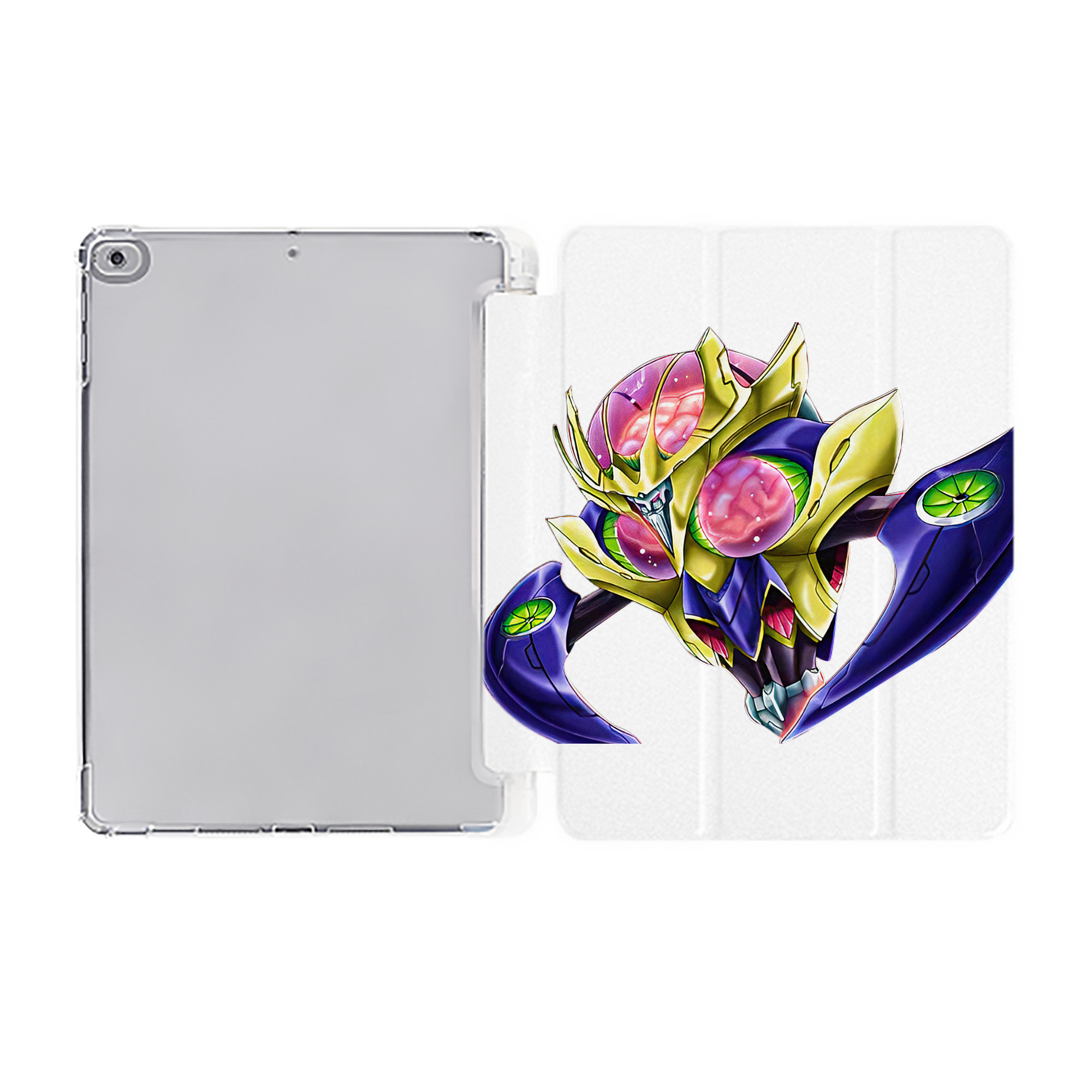 （画像用） 遊☆戯☆王 Yu-Gi-Oh! IPad ケース ペン収納付き 三つ折りスタンド PUレザー×シリコン 対応機種9.5/10.5/10.9インチ